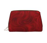 BLWSLC The flow of red lines Printed Portable Cosmetic Bag Large Travel Toiletry Bag Suitable for Travel and Daily Use