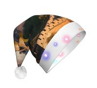 BLWSLC The Great Wall of China Chapeau de Père Noël lumineux pour adulte avec lumières LED Convient pour Noël, Nouvel An et autres fêtes de fin d'année