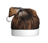BLWSLC The Lion's Gaze Chapeau de Noël pour adulte avec imprimé chapeau de Noël festif adapté pour les vacances du Nouvel An et les fêtes en plein air