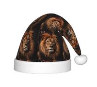 BLWSLC The Lion's Gaze Chapeau de Noël pour enfant avec imprimé Chapeau de Noël festif adapté pour les fêtes du Nouvel An et les vêtements d'hiver en plein air