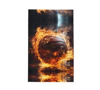 BLWSLC Torchon de cuisine imprimé Basketball on Fire and Water Flame Splashing 40,6 x 66 cm multi-usages torchon de cuisine torchon à vaisselle