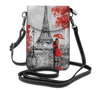 BLWSLC Tour Eiffel Paris peinture motif sac à bandoulière en cuir à rabat, adapté pour les voyages, la randonnée, le camping ou une utilisation quotidienne.