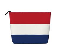 BLWSLC Trousse de maquillage à une couche imprimée drapeau néerlandais, sac de rangement, adapté pour le rangement quotidien, un incontournable pour les voyages d'affaires.