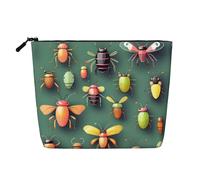 BLWSLC Trousse de maquillage à une couche imprimée Insect Atlas, sac de rangement, adapté pour le rangement quotidien, un incontournable pour les voyages d'affaires.