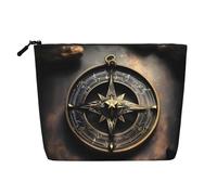 BLWSLC Trousse de maquillage au design magique avec boussole de runes nordiques, sac de rangement, adapté pour le rangement quotidien, un incontournable pour les voyages d'affaires.