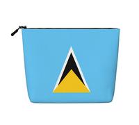 BLWSLC Trousse de maquillage imprimée drapeau de Sainte-Lucie à une seule couche, sac de rangement, adapté pour le rangement quotidien, un incontournable pour les voyages d'affaires.
