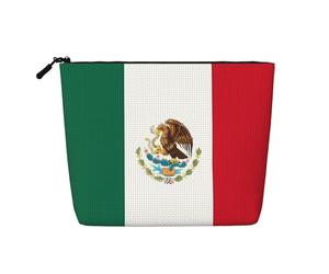 BLWSLC Trousse de maquillage imprimée drapeau du Mexique à une couche, sac de rangement, adapté pour le rangement quotidien, un incontournable pour les voyages d'affaires.