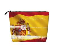 BLWSLC Trousse de maquillage monocouche imprimée drapeau de l'Espagne, sac de rangement, adapté pour le rangement quotidien, un incontournable pour les voyages d'affaires.