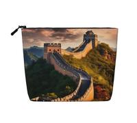 BLWSLC Trousse de toilette en faux lin imprimé « The Great Wall of China » pour femme - Grande capacité - Indispensable au quotidien