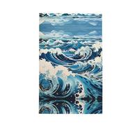 BLWSLC Ukiyo-e Style Waves Serviettes de cuisine décoratives et essuie-mains pour le nettoyage