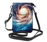 BLWSLC Universe Milky Way Galaxy Imprimé Petit portefeuille pour téléphone portable Sac à bandoulière amovible adapté pour le shopping et les voyages