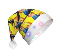 BLWSLC We Can Do It Chapeau de Père Noël lumineux pour adulte avec lumières LED adapté pour Noël, Nouvel An et autres fêtes de fin d'année