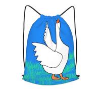 BLWSLC White Goose spread its wings Printed Travel Drawstring Backpack Gym Drawstring Bag Portable Suitable for Short Trips, Noir/blanc, M