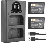 BLX-1 Lot de 2 batteries rechargeables et chargeur double USB LED intelligent compatible avec appareil photo Olympus OM-1 OM1
