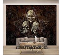 BLZQA Papier peint intissé 3D Effet 250x175 cm-5 panelen Décoration Murale Poster Tableaux Muraux Tapisserie Photo Trompe l'oeil Ornament Imprimé tête de mort