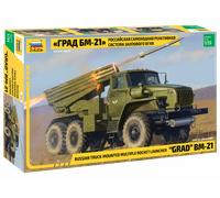 Bm-21 Grad Multiple Rocket Launcher 1:3 5 Plastique Model Kit Zvezda