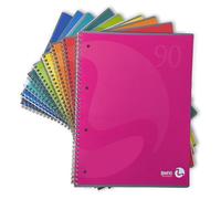 BM BeMore 0105349 Cahier à spirale Maxi Color 60 Fg, format A4, ligné 1R, lignes sans marges, papier 90 g/m², couleurs assorties, lot de 5 pièces