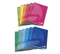 BM BeMore 0110597 Color 80 Lot de 12 cahiers Format A5 4 mm quadrillage 4 mm Papier 80 g/m² Couleurs assorties