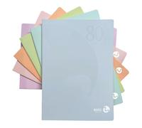 BM BeMore - Color 80 Pastel - 0121004 - Cahier Format A4 - Ligne 1R - Lignes sans marge - Papier 80 g/m² - Couleurs assorties - Lot de 10 pièces