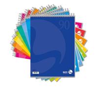 BM BeMore Lot de 5 blocs à spirales L/C Color 0107402, format A4, lignes 1R, lignes sans marges, papier 90 g/m², couleurs assorties
