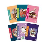 BM BeMore MEOW Maxi Cahier A4 - Rayure B, lignes avec marges pour 3e année - Lot de 10 pièces avec couvertures assorties fantaisie chats - 72 pages, papier de 100g