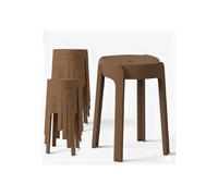 BM Home 8 Tabourets Gigognes Empilables en Plastique Marron, Légers pour la Maison Salle de Classe, Cuisine, Jardin