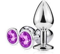 BM-Jouets en Métal Diamant Pourpre Exquis Et Lisse, Adapté Aux Dames Ḁṉḁl Plṳg Ḁṉḁle Femme Prôsṱḁṱe Deḇṳṱḁṉt Homme Vḯḇrḁṉṱ Plṳgs Ḁṉḁls Tṳṉṉel Gḁys le Qṳeṳ Silicone