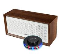BM SONIC Denver BTS-210WHITE Enceinte Portable Stéréo 10W Bluetooth MicroSD USB Batterie 1500mAh + Jeu de Lumière LED OVNI