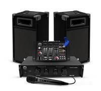 BM Sonic Kit Sonorisation 300W BMS-DJ300-USB-BT Enceintes Ampli Table de Mixage Bluetooth USB Microphone Clé USB 32Go