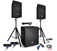 BM Sonic Pack Sono 2200W Enceintes 12"" Caisson 15"" Pieds Micro UHF USB Bluetooth Câbles Clé USB 32Go