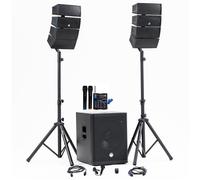 BM Sonic Pack Sono DJ 1200W Caisson 38cm Enceintes Satellites Bluetooth USB 2 Micros Sans Fil Table Mix Noir