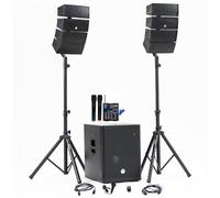 BM Sonic Pack Sono DJ 1200W Caisson 38cm Enceintes Satellites Bluetooth USB 2 Micros sans Fil Table Mix Noir