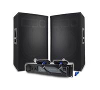 BM Sonic Pack Sono DJ Amplificateur 3000W Enceintes Passives 2x700W Câbles Speakon Sonorisation PRO