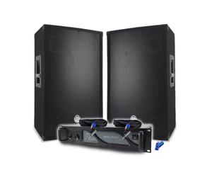 BM Sonic Pack Sono DJ Amplificateur 3000W Enceintes Passives 2x700W Câbles Speakon Sonorisation Pro