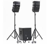 BM Sonic Pack Sono DJ BMS-15-ARRAY-BT 1200W Caisson 38cm Enceintes Satellites USB Bluetooth Supports Câbles