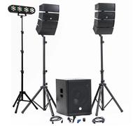 BM Sonic Pack Sono DJ BMS-15-ARRAY-BT 1200W Caisson 38cm Satellites Bluetooth USB SD Kit Lumiere FestiNight + Cle USB 32 Go