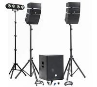 BM Sonic Pack Sono DJ BMS-15-ARRAY-BT 1200W Caisson 38cm Satellites Bluetooth USB SD Kit Lumiere FestiNight + Cle USB 32 Go
