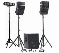 BM Sonic Pack Sono DJ BMS-15-ARRAY-BT 1200W Caisson 38cm Satellites Bluetooth USB SD Kit Lumiere FestiNight + Cle USB 32 Go
