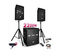 Pack sonorisation - BM -SONIC BMS1512 - 2200W - Enceintes + Caisson + Pieds - USB/BLUETOOTH