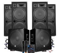 BM Sonic PM-BMS18-X2-LSC-X4-MXW5 Pack Sono MEGA BASSES 2x1200W 4x2000W DJ Club Bar