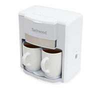 BM TOOLS Cafetière 2 Tasses Duo Techwood TCA-202 Puissance : 420-500W - Coloris Blanc - deux tasses en porcelaine inclus
