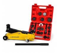 BM TOOLS Dunlop Pack Freinage Atelier Cric Rouleur Hydraulique 2T + Kit Repousse Piston Frein 21 Pcs KraftMüller