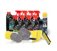 BM TOOLS Pack Complet Nettoyant Intérieur/Extérieur pour Voiture 21 pièces Dunlop Vanille - Shampoing, Nettoyant, Brosse, Microfibres