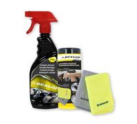 BM TOOLS Pack Nettoyant Cockpit Citron 500ml et Chiffon Microfibre Dunlop - Tableau de Bord Voiture, Parfum Frais, Nettoie Protège