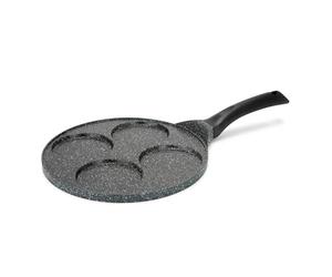 BM TOOLS Poêle à pancakes LIVOO MEP148 - antiadhésif, Ø 26cm, 4 empreintes de Ø 10cm, manche bakélite, tous feux dont induction