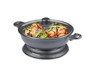 BM TOOLS Wok Electrique Techwood TWF-306-3,6L - Revêtement anti-adhésif - Puissance 1400W - Thermostat Réglable