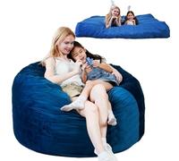 Bmag Crash Pad - Pouf poire sensoriel de 190,5 x 139,7 cm avec blocs en mousse à mémoire de forme pour enfants et adultes, pouf convertible de chaise en tapis pour salon, housse lavable