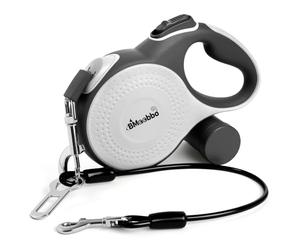 BMaobbo Laisse rétractable pour Chien de 8 m, avec câble en Acier résistant aux morsures et Support de Sac à déjections, Design Anti-enchevêtrement, Frein Rapide et poignée antidérapante, pour Chiens