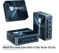 BMAX B11 Pro Mini PC CPU Intel Core Ultra 5-16Go DDR5+512Go NVMe SSD -Win11 Pro- WiFi6- Bt5.2- Intel AI Boost Ordinateur de bureau