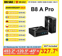 BMAX B8 A Pro Mini PC AMD Ryzen 7 8745HS 16GB DDR5 4800MHz RAM 512GB NVMe SSD Windows 11 WiFi 6 prend en charge 4K @ 60Hz AMD Radeon 780M B8 A Pro